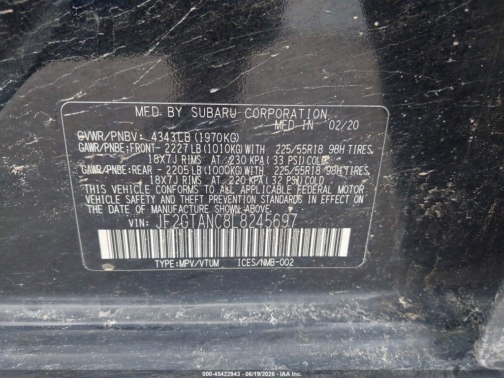 JF2GTANC8L8245697 2020 SUBARU CROSSTREK photo no. 9