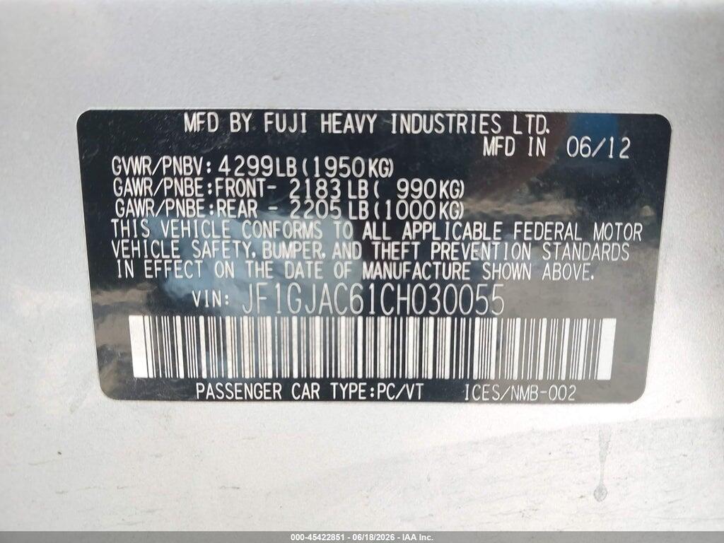 JF1GJAC61CH030055 2012 SUBARU IMPREZA photo no. 9