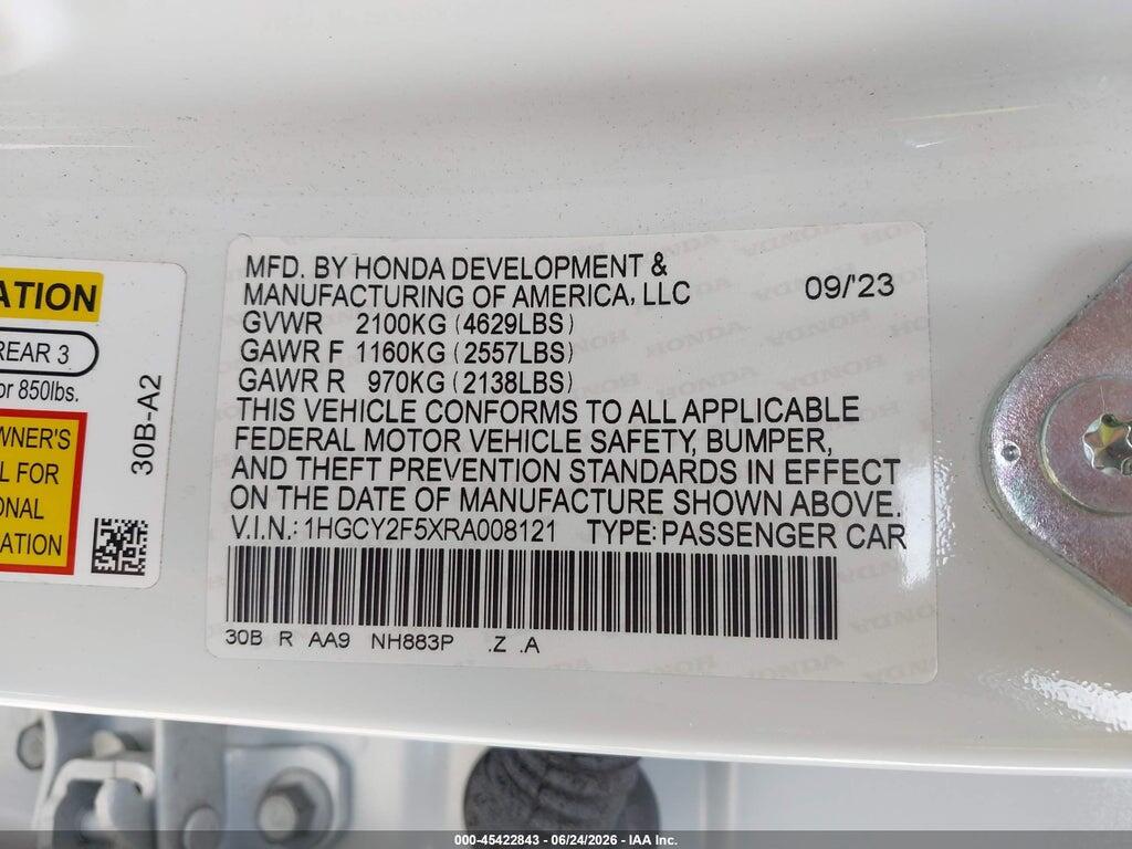 1HGCY2F5XRA008121 2024 HONDA ACCORD HYBRID photo no. 9