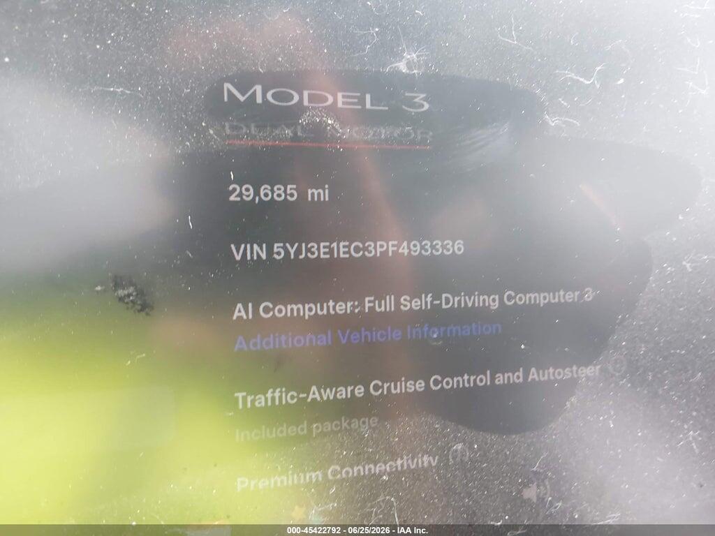 5YJ3E1EC3PF493336 2023 TESLA MODEL 3 photo no. 7