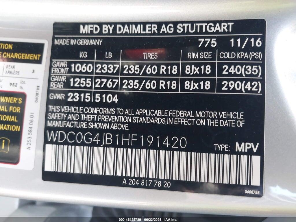 WDC0G4JB1HF191420 2017 MERCEDES-BENZ GLC 300 photo no. 9