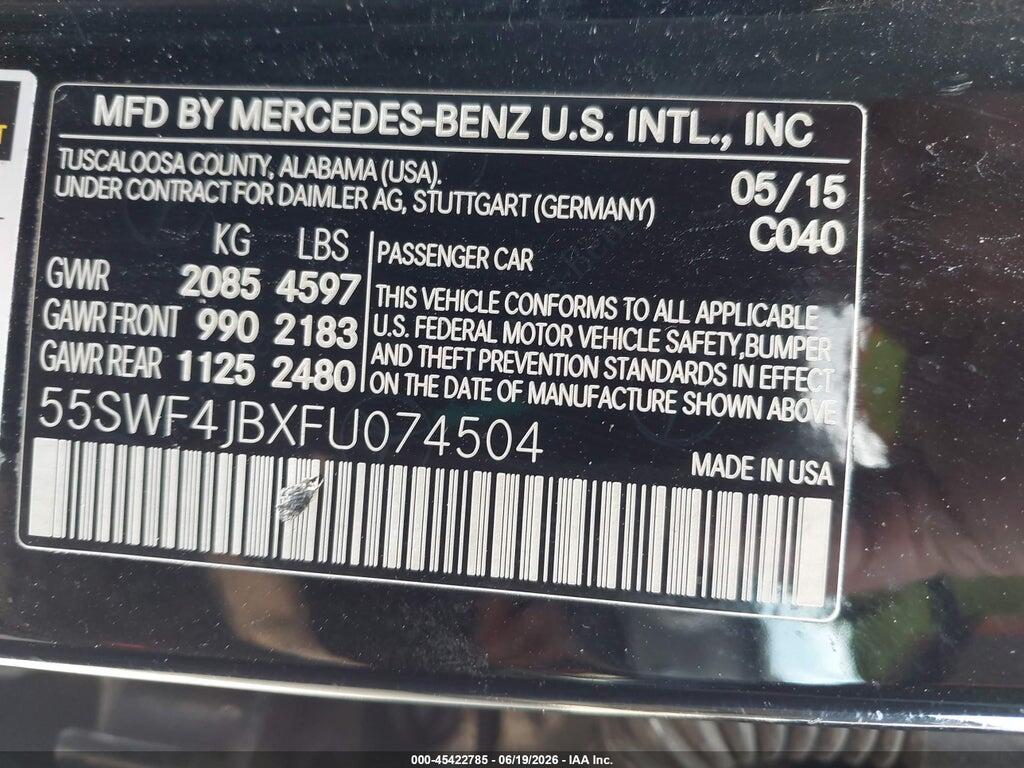 55SWF4JBXFU074504 2015 MERCEDES-BENZ C 300 photo no. 9