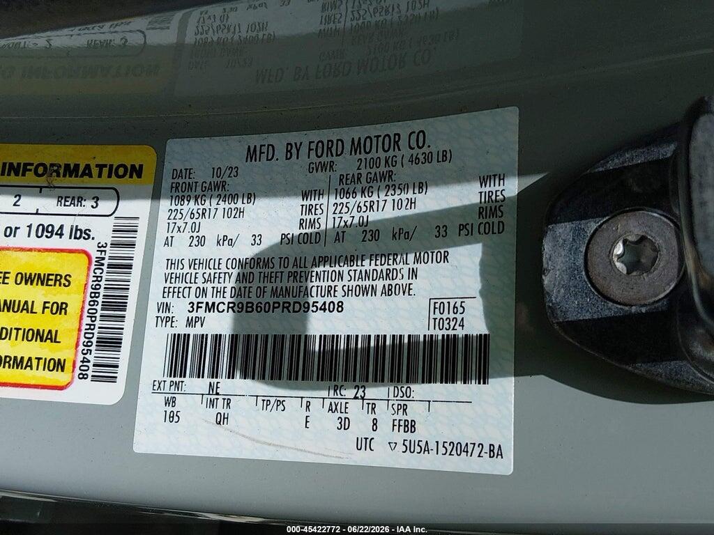 3FMCR9B60PRD95408 2023 FORD BRONCO SPORT photo no. 9