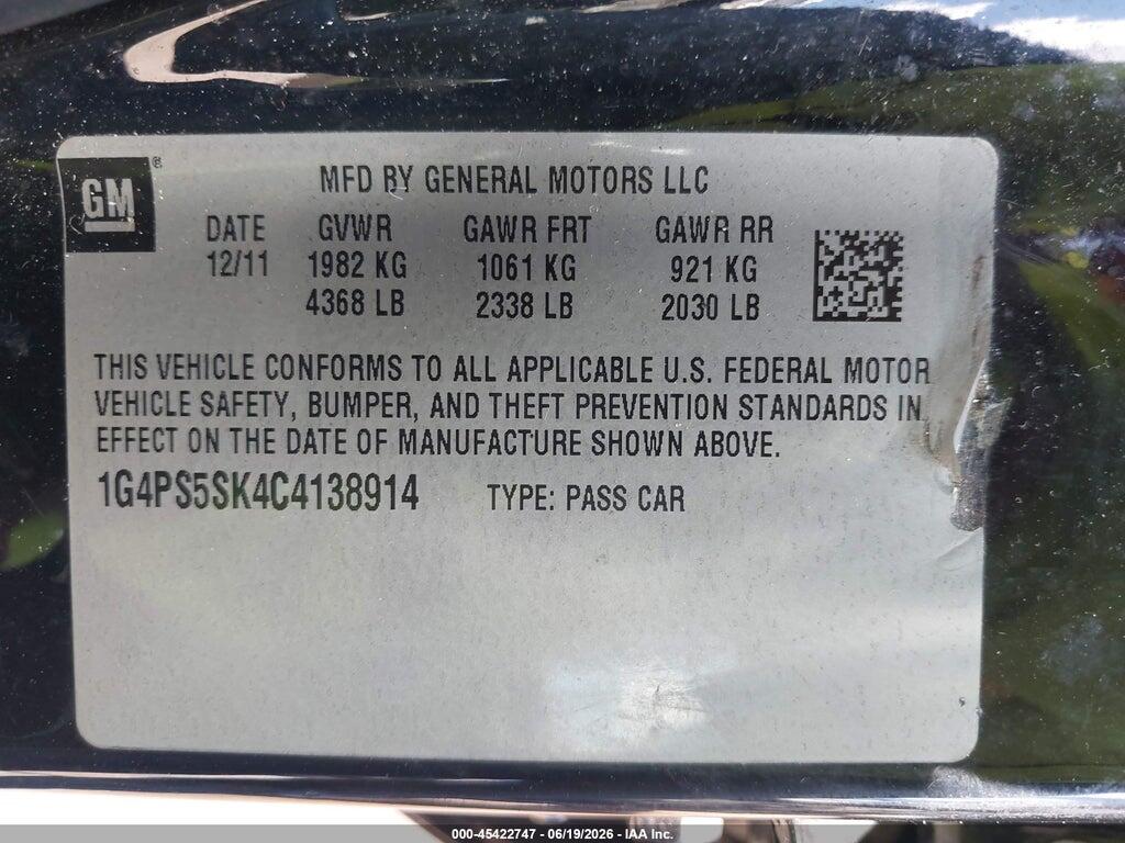 1G4PS5SK4C4138914 2012 BUICK VERANO photo no. 9