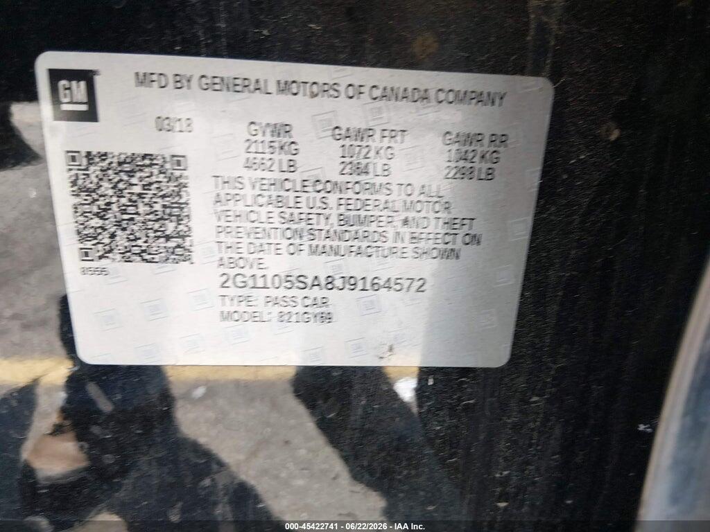 2G1105SA8J9164572 2018 CHEVROLET IMPALA photo no. 9