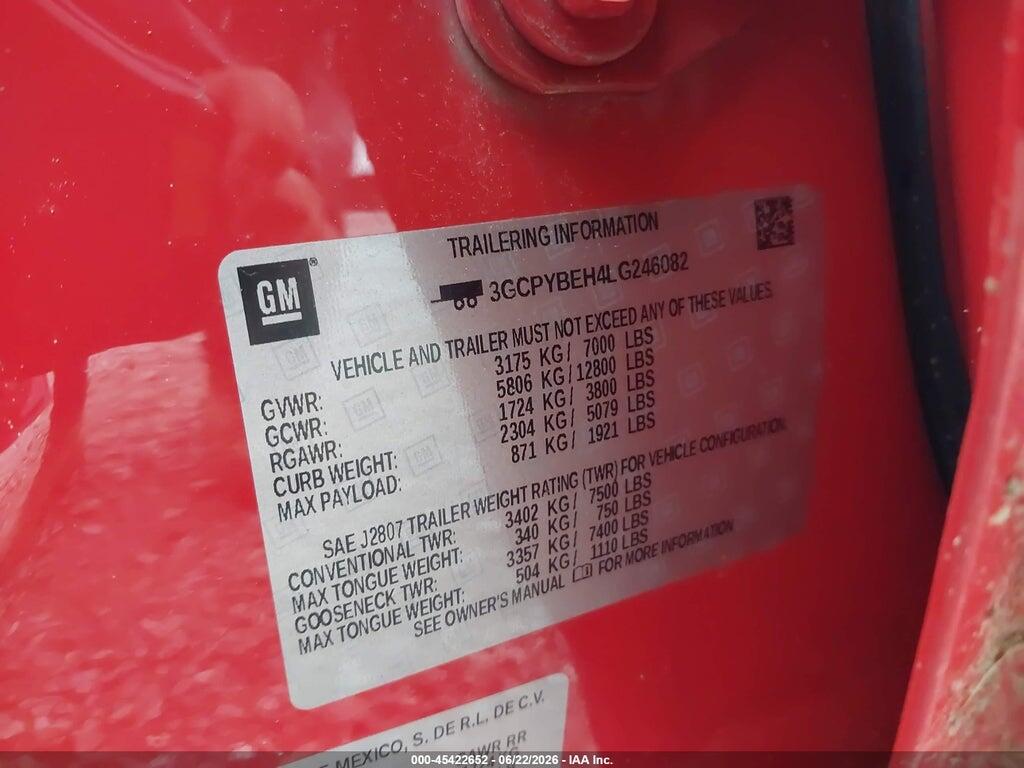 3GCPYBEH4LG246082 2020 CHEVROLET SILVERADO 1500 photo no. 9