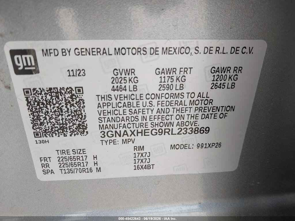 3GNAXHEG9RL233869 2024 CHEVROLET EQUINOX photo no. 9