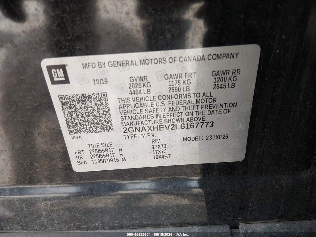 2GNAXHEV2L6167773 2020 CHEVROLET EQUINOX photo no. 9