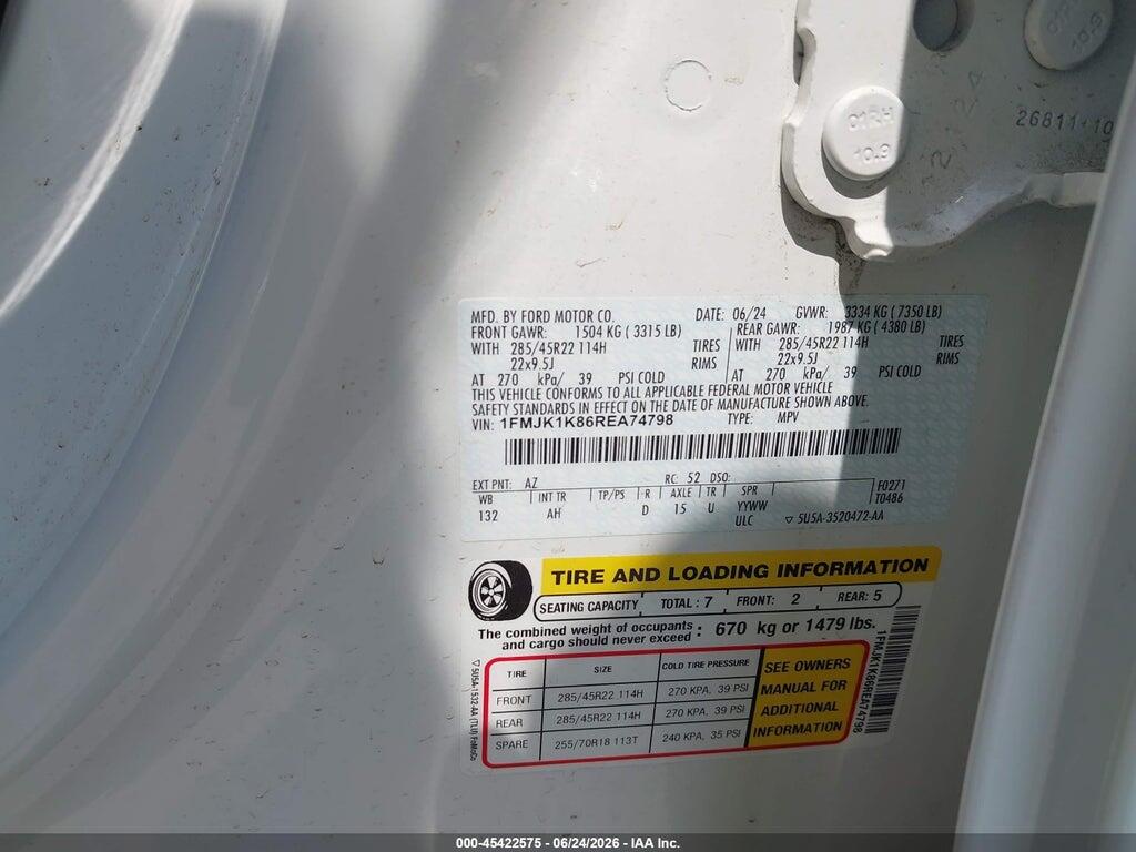 1FMJK1K86REA74798 2024 FORD EXPEDITION photo no. 9