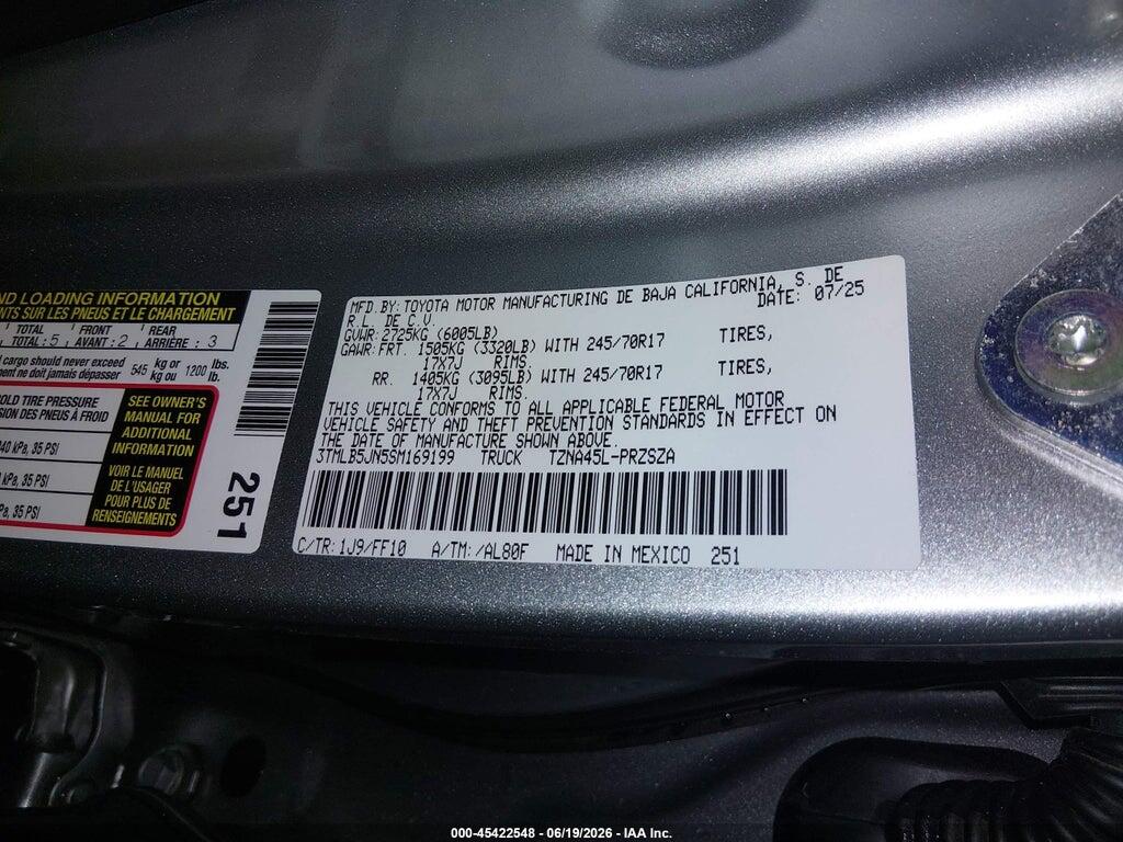 3TMLB5JN5SM169199 2025 TOYOTA TACOMA photo no. 9