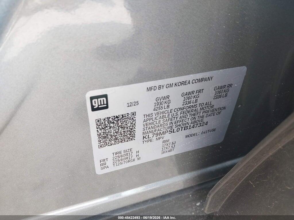 KL79MPSL0TB147324 2026 CHEVROLET TRAILBLAZER photo no. 9