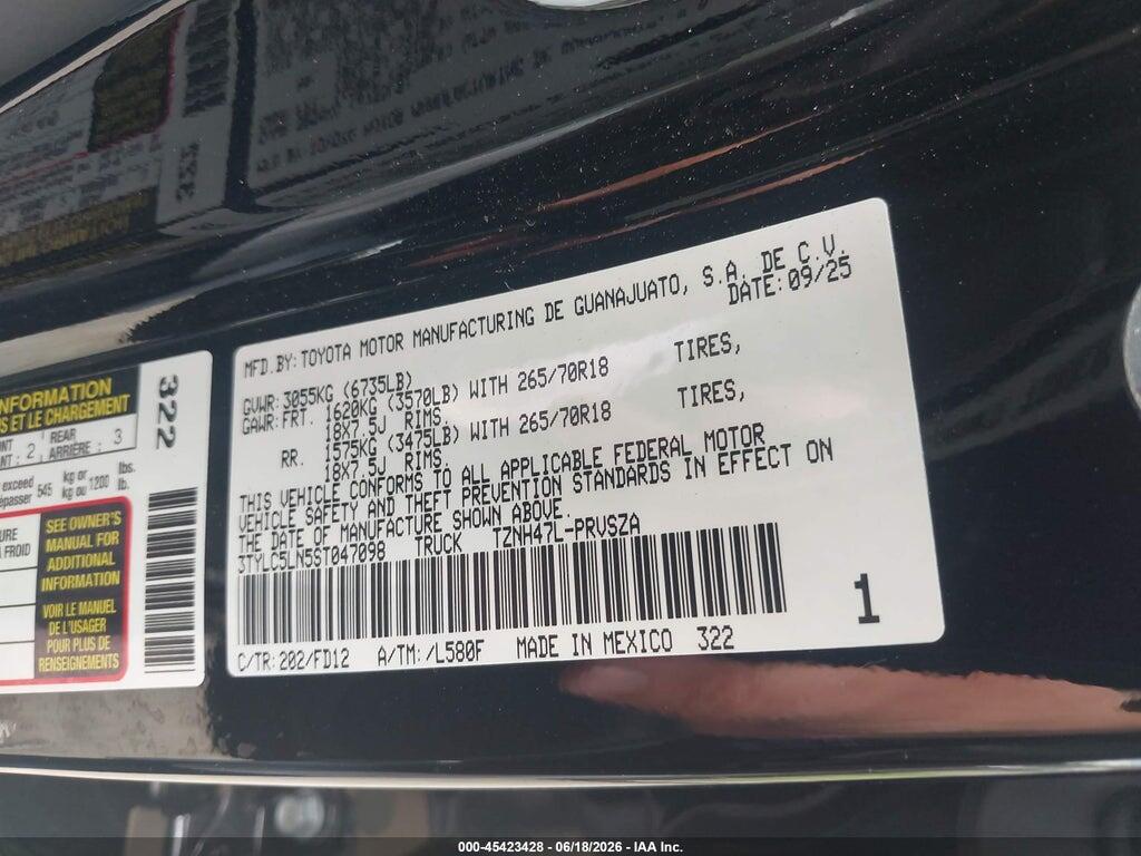 3TYLC5LN5ST047098 2025 TOYOTA TACOMA HYBRID photo no. 9