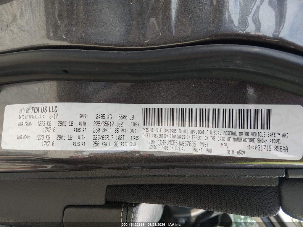 1C4PJMCB5HW657885 2017 JEEP CHEROKEE photo no. 9