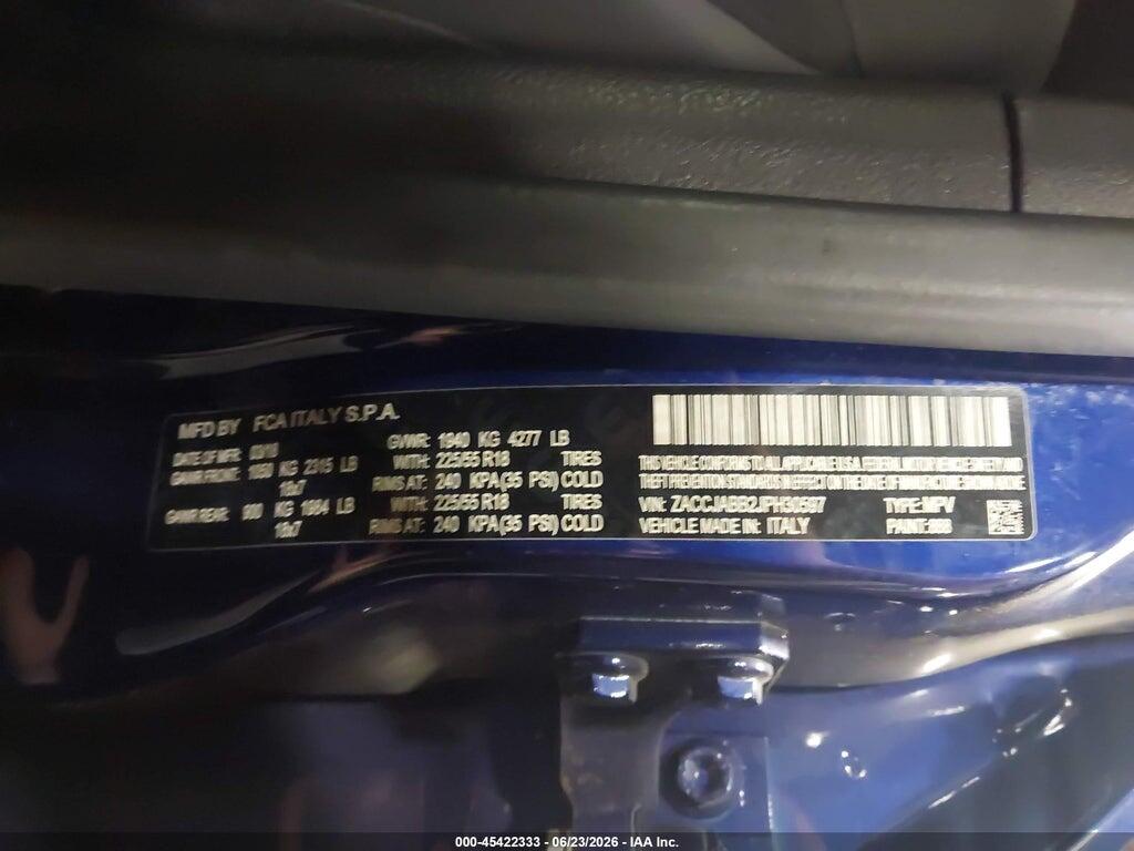 ZACCJABB2JPH30597 2018 JEEP RENEGADE photo no. 9