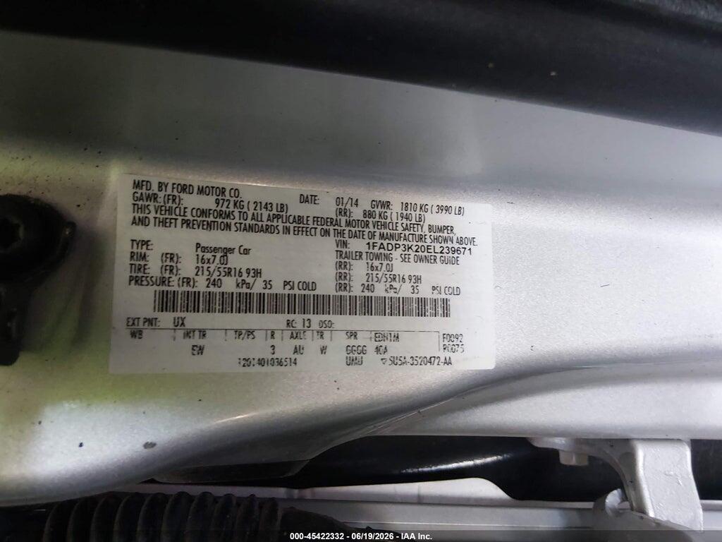 1FADP3K20EL239671 2014 FORD FOCUS photo no. 9