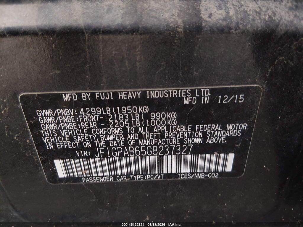 JF1GPAB65G8237327 2016 SUBARU IMPREZA photo no. 9