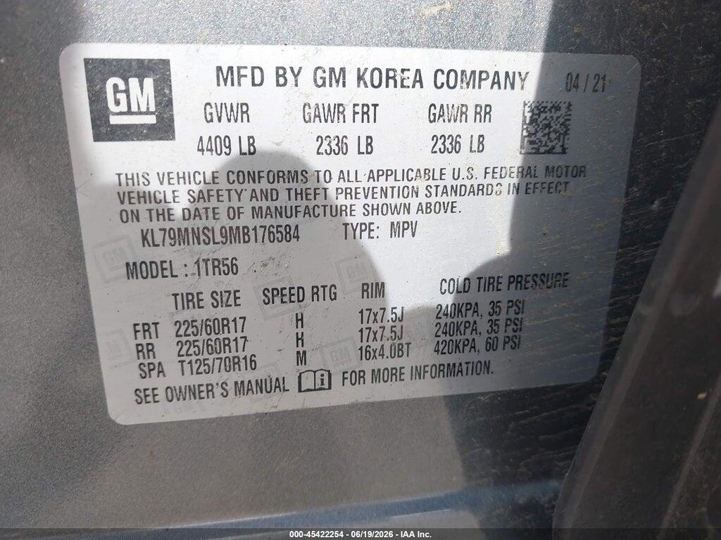 KL79MNSL9MB176584 2021 CHEVROLET TRAILBLAZER photo no. 9