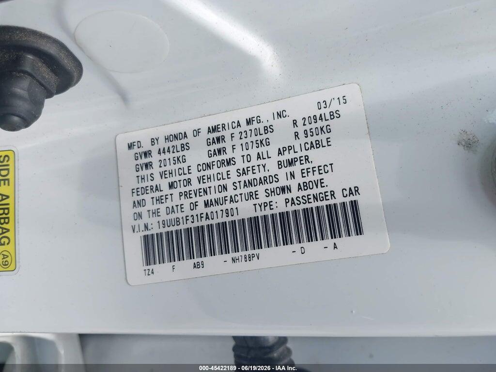 19UUB1F31FA017901 2015 ACURA TLX photo no. 9