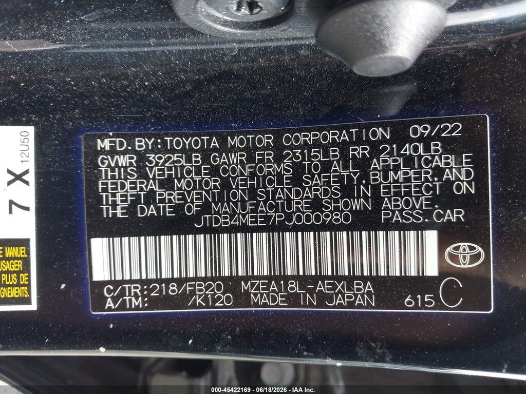 JTDB4MEE7PJ000980 2023 TOYOTA COROLLA photo no. 9