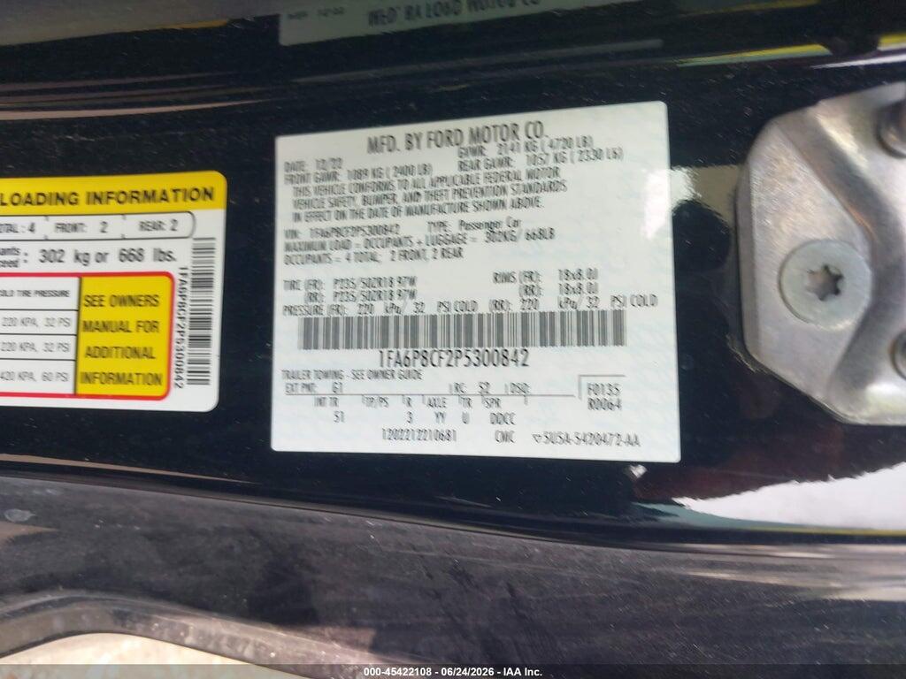 1FA6P8CF2P5300842 2023 FORD MUSTANG photo no. 9