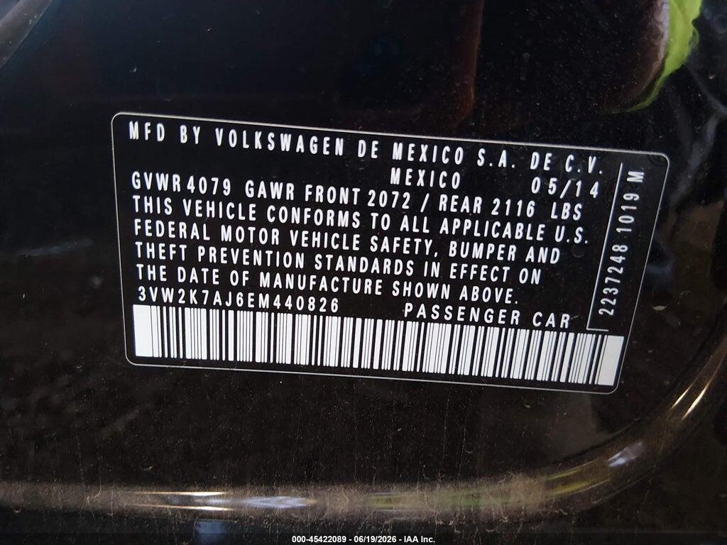 3VW2K7AJ6EM440826 2014 VOLKSWAGEN JETTA photo no. 9