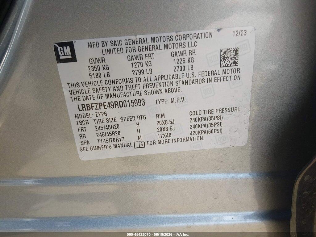 LRBFZPE49RD015993 2024 BUICK ENVISION photo no. 9