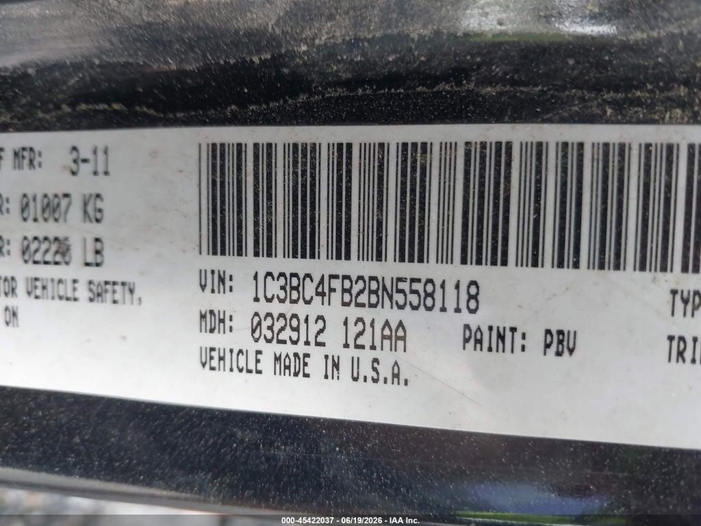 1C3BC4FB2BN558118 2011 CHRYSLER 200 photo no. 9