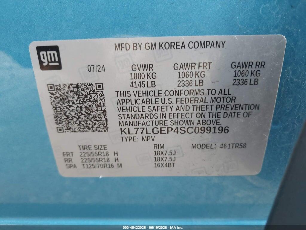 KL77LGEP4SC099196 2025 CHEVROLET TRAX photo no. 9