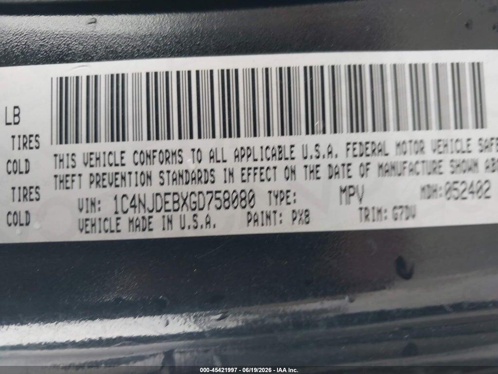 1C4NJDEBXGD758080 2016 JEEP COMPASS photo no. 9