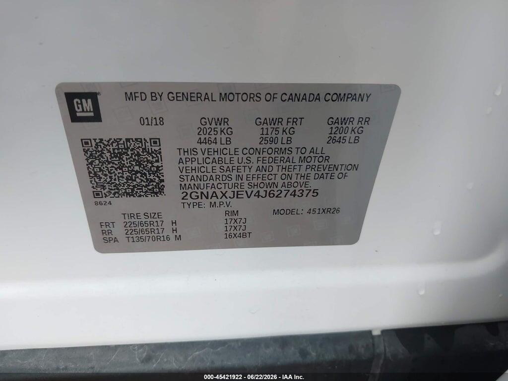 2GNAXJEV4J6274375 2018 CHEVROLET EQUINOX photo no. 9