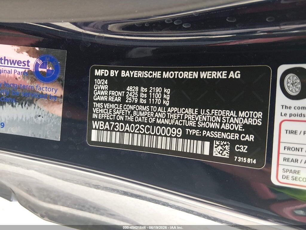 WBA73DA02SCU00099 2025 BMW M440I photo no. 9