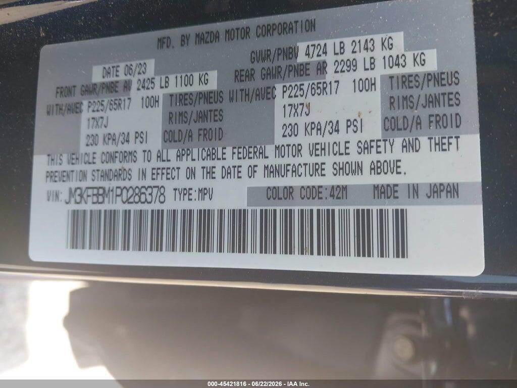 JM3KFBBM1P0286378 2023 MAZDA CX-5 photo no. 9