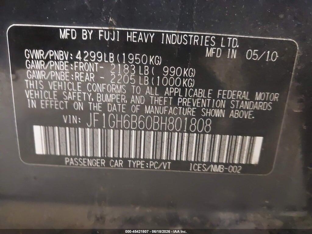 JF1GH6B60BH801808 2011 SUBARU IMPREZA photo no. 9