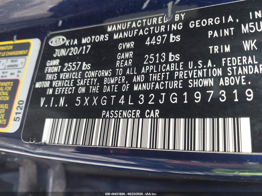 5XXGT4L32JG197319 2018 KIA OPTIMA photo no. 9