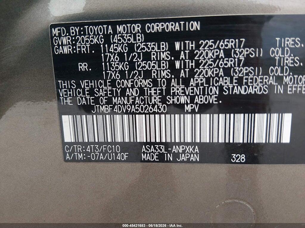 JTMBF4DV9A5026430 2010 TOYOTA RAV4 photo no. 9