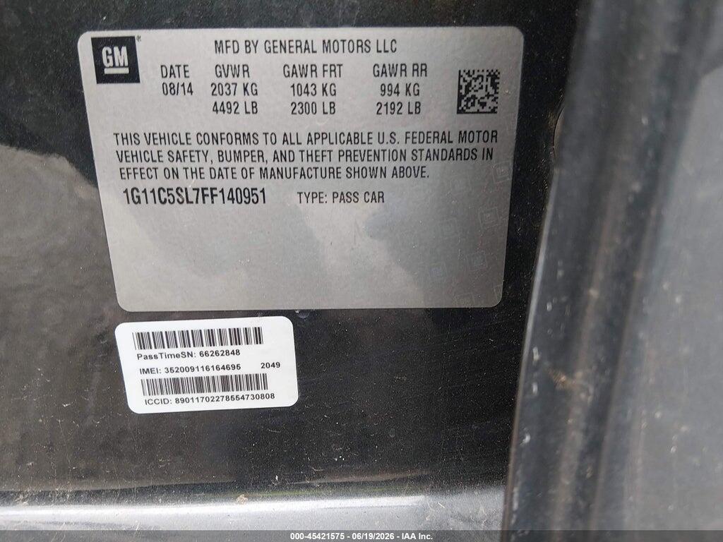 1G11C5SL7FF140951 2015 CHEVROLET MALIBU photo no. 9