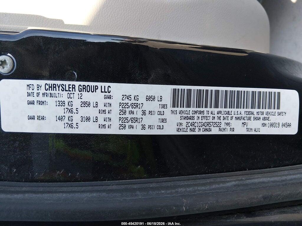 2C4RC1CG4DR572522 2013 CHRYSLER TOWN & COUNTRY photo no. 9
