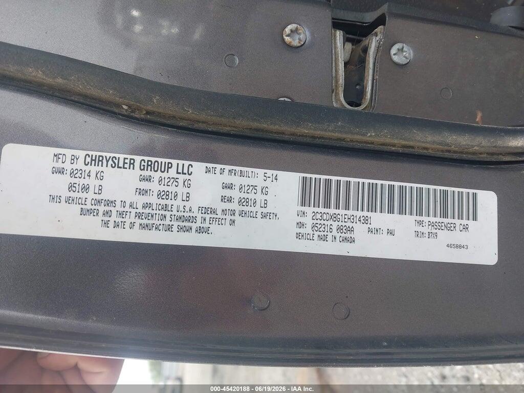 2C3CDXBG1EH314381 2014 DODGE CHARGER photo no. 9