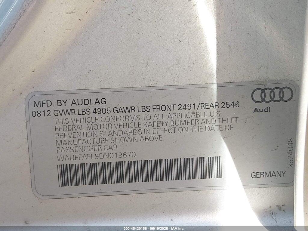WAUFFAFL9DN019670 2013 AUDI A4 photo no. 9