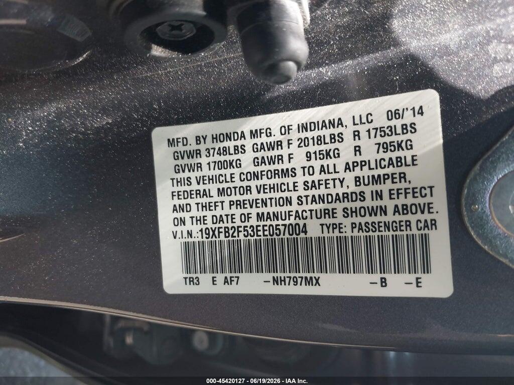 19XFB2F53EE057004 2014 HONDA CIVIC photo no. 9