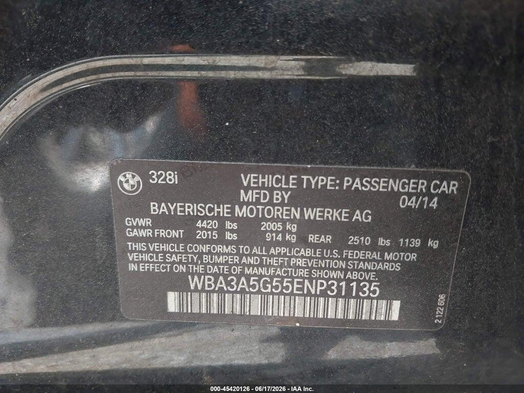 WBA3A5G55ENP31135 2014 BMW 328I photo no. 9