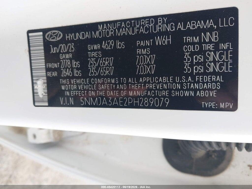 5NMJA3AE2PH289079 2023 HYUNDAI TUCSON photo no. 9