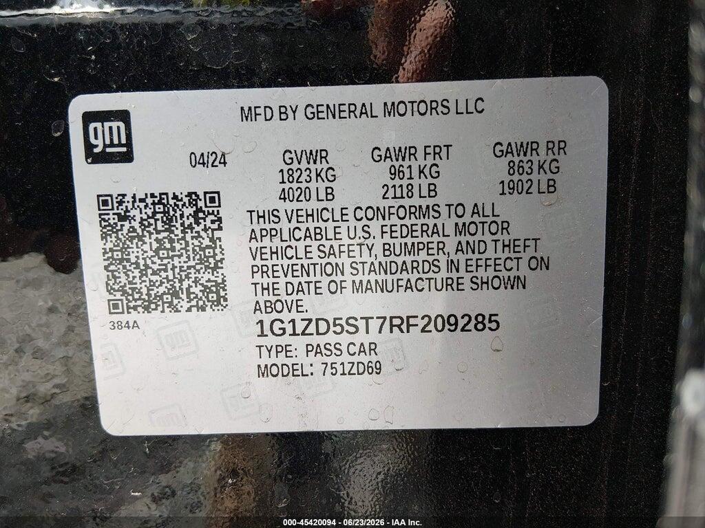 1G1ZD5ST7RF209285 2024 CHEVROLET MALIBU photo no. 9