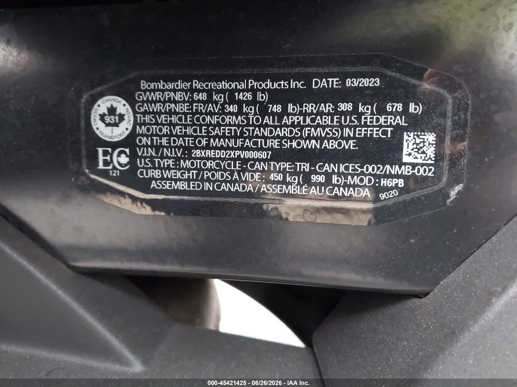 2BXREDD2XPV000607 2023 CAN-AM SPYDER ROADSTER photo no. 10