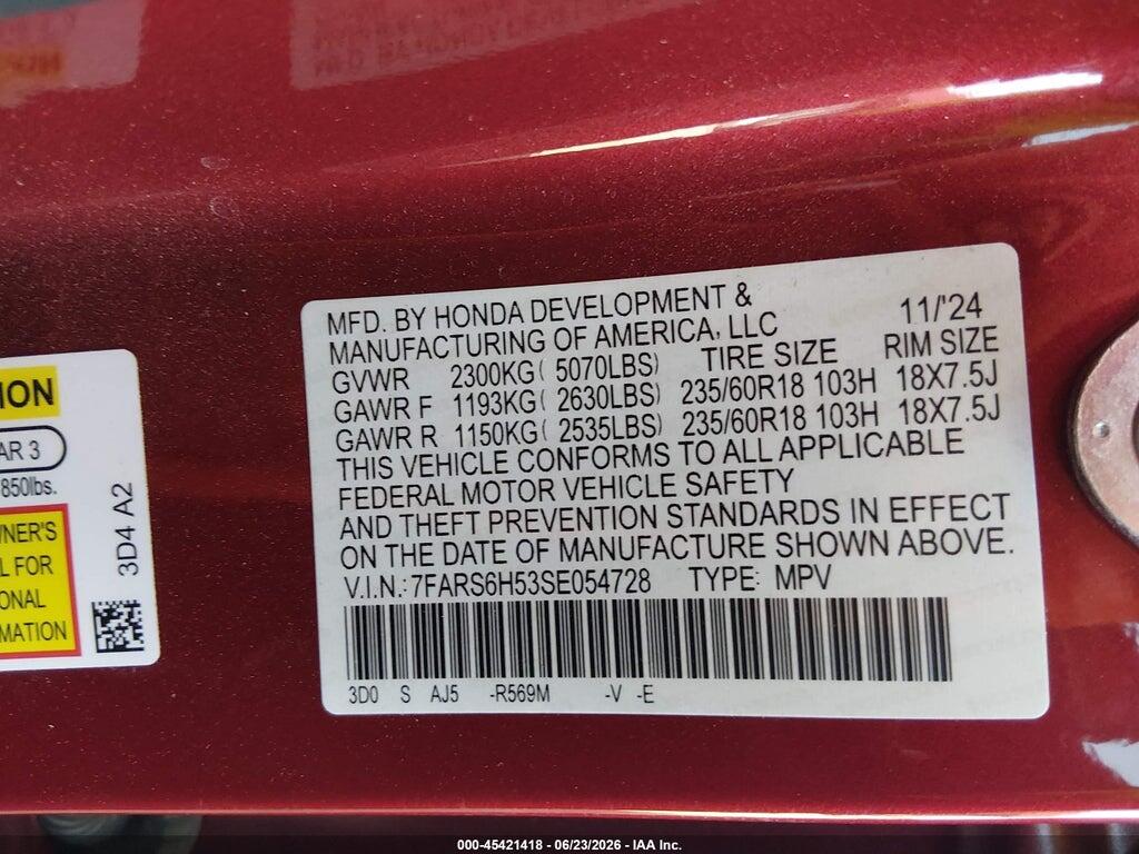 7FARS6H53SE054728 2025 HONDA CR-V HYBRID photo no. 9