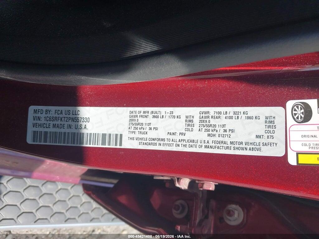 1C6SRFKT2PN557330 2023 RAM 1500 photo no. 9