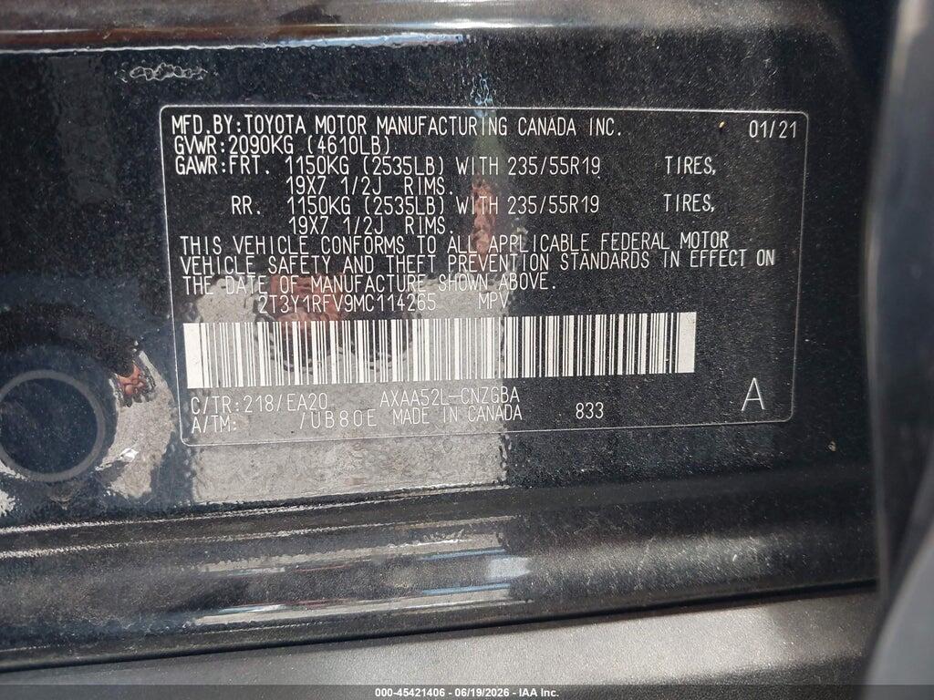 2T3Y1RFV9MC114265 2021 TOYOTA RAV4 photo no. 9