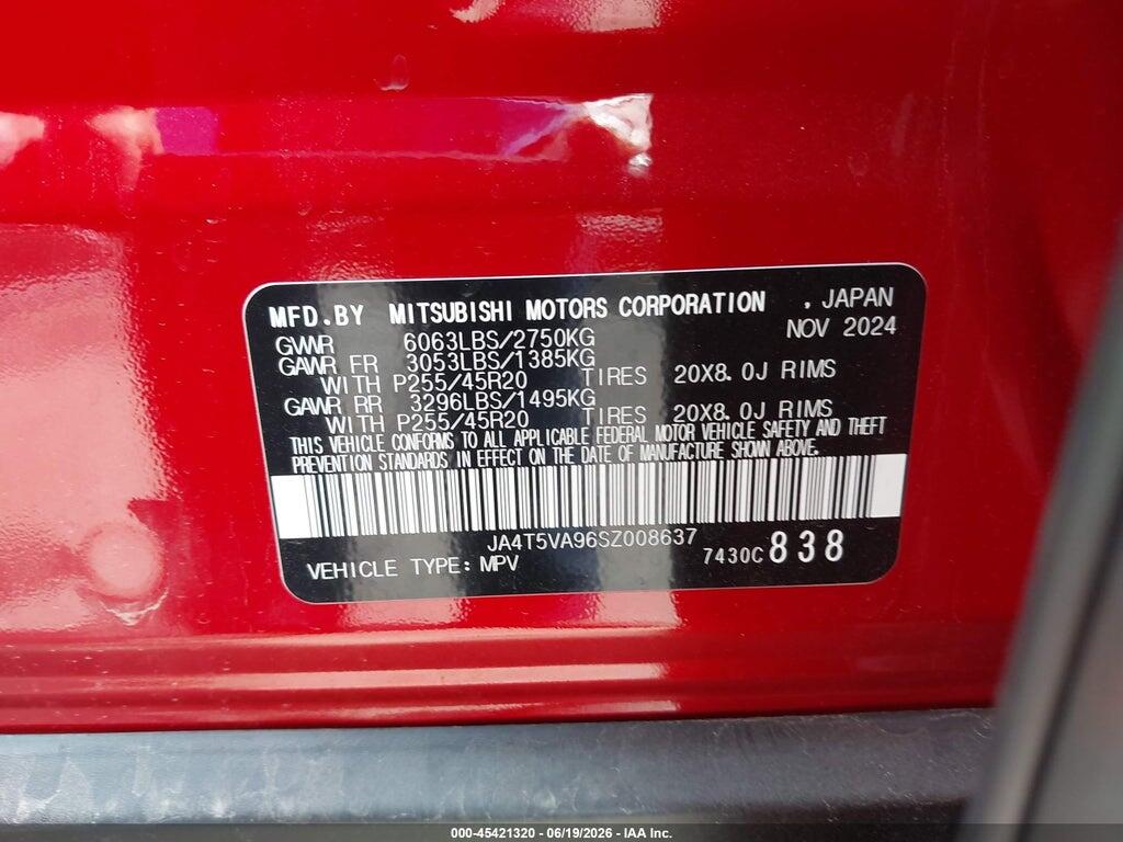 JA4T5VA96SZ008637 2025 MITSUBISHI OUTLANDER PHEV photo no. 9