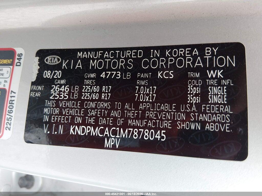 KNDPMCAC1M7878045 2021 KIA SPORTAGE photo no. 9