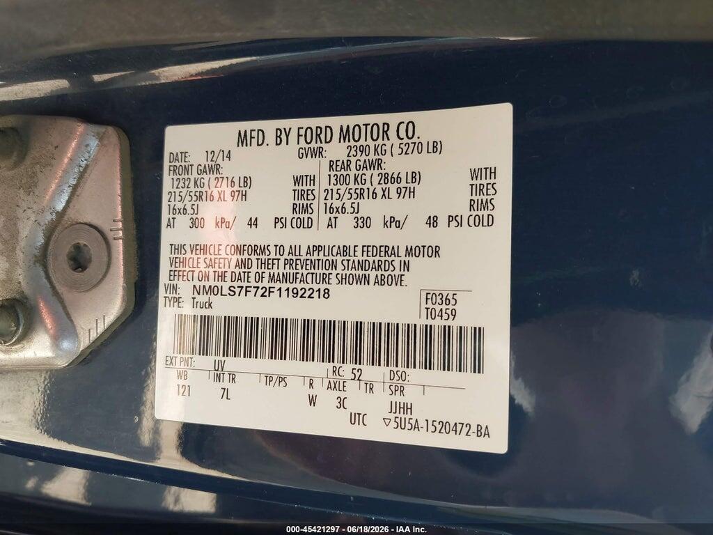 NM0LS7F72F1192218 2015 FORD TRANSIT CONNECT photo no. 9